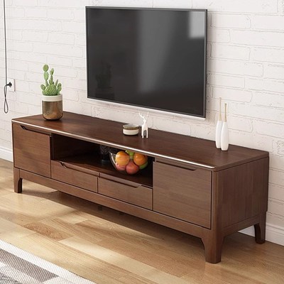 家用实木电视柜现代小户型1.5/1.8米多尺寸客厅卧室储物柜影视柜