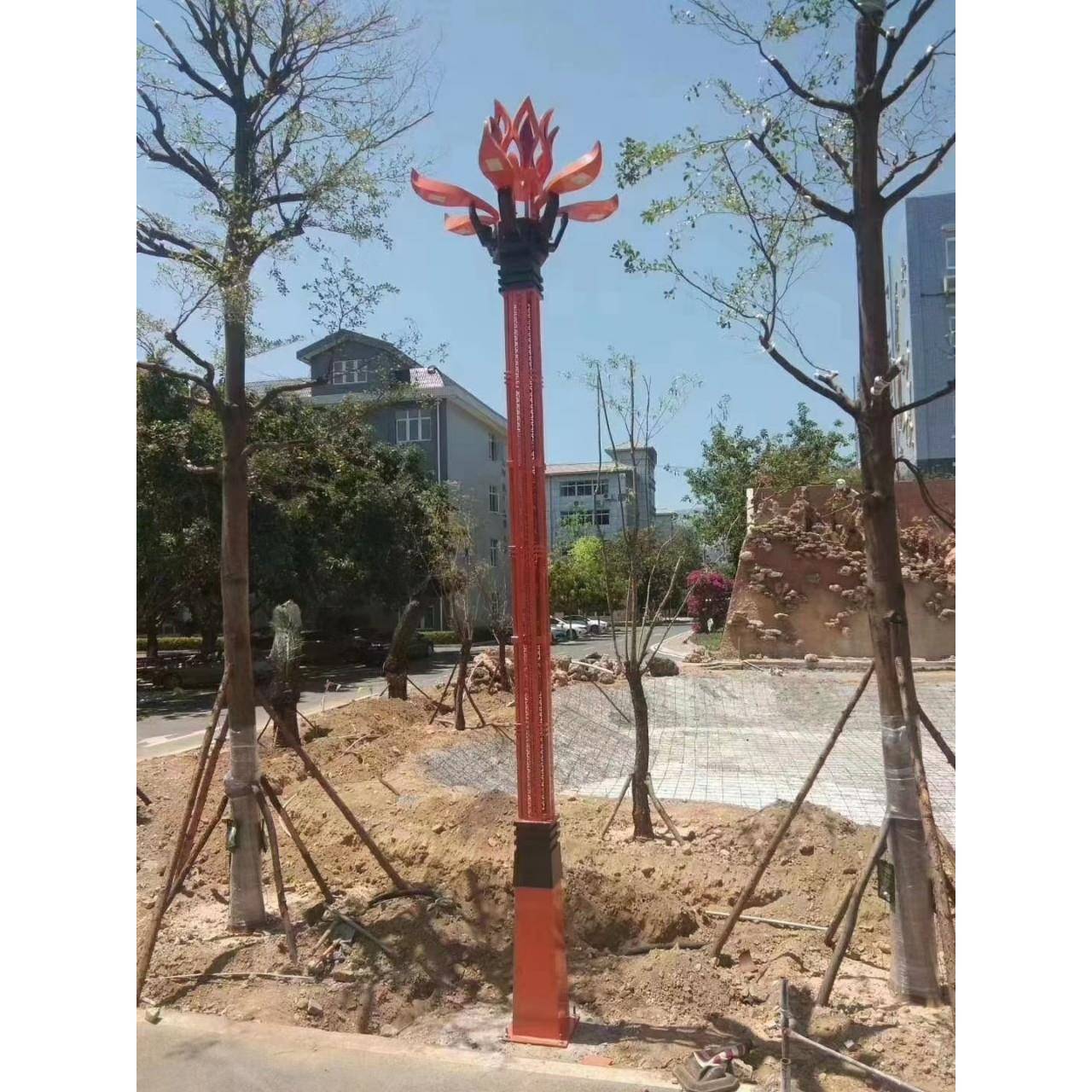 厂家玉兰灯中华灯景观灯高杆灯广场户外市政道路10米12米8叉九火