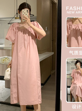 孕妇夏装连衣裙2023新款外出法式高级感夏款时尚宽松大码长裙夏季