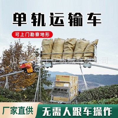山地果园单轨运输车爬坡载货搬运轨道运输机自走式汽油轨道小火车