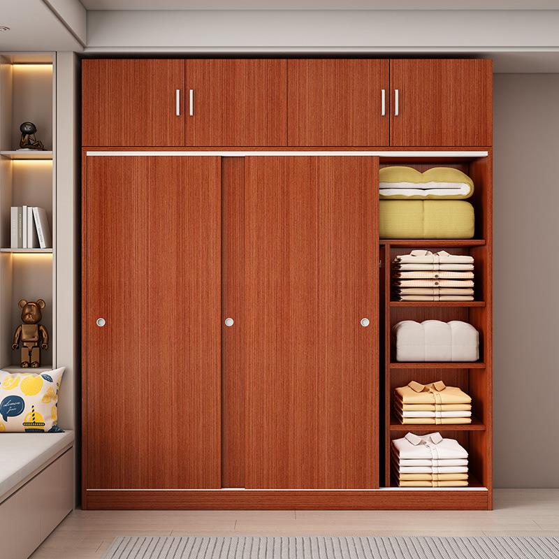 【折扣价】推拉门衣柜家用卧室简易组装出租房衣柜经济小型木质柜