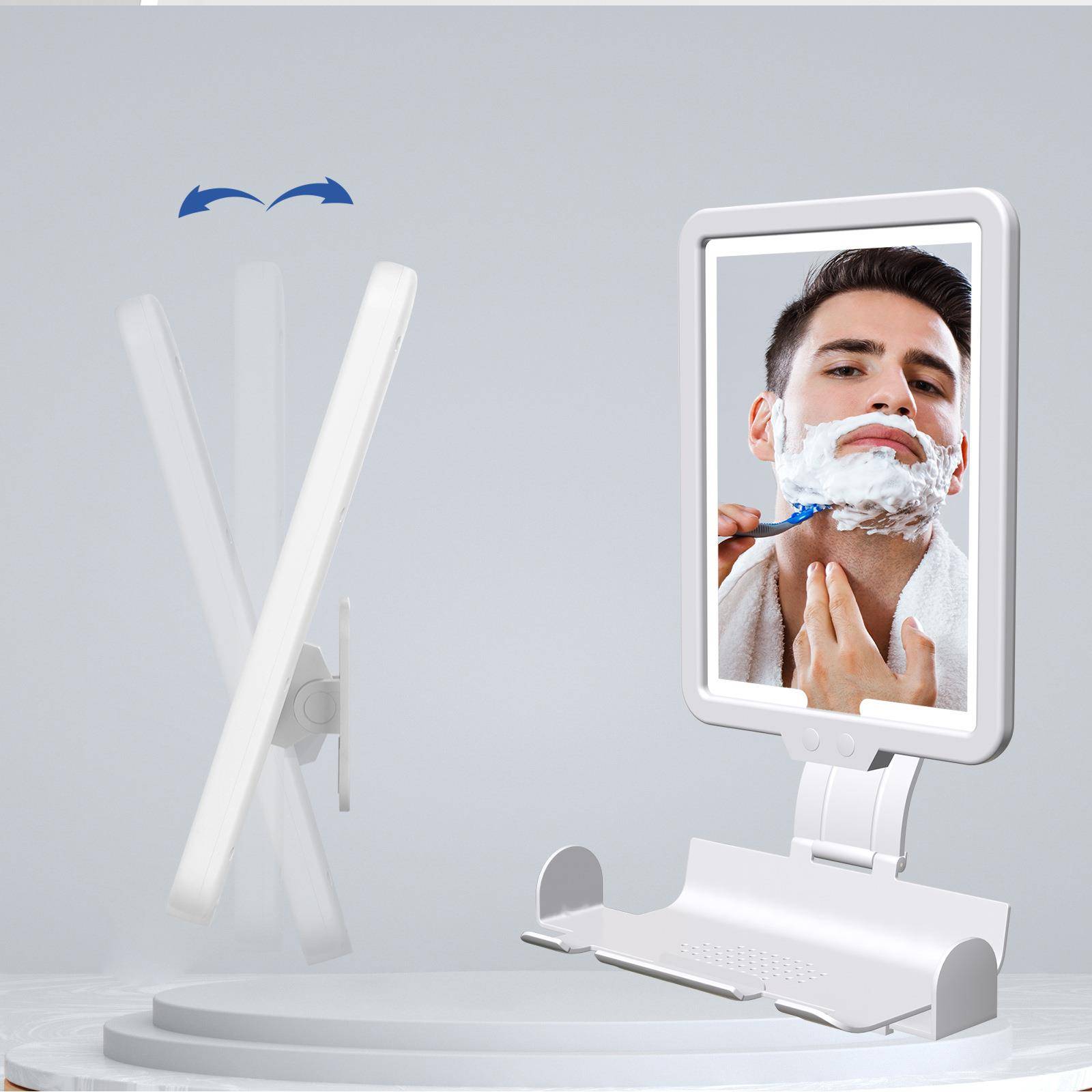 【折扣价】跨境爆款加热防雾剃须浴室镜智能led灯壁挂式化妆镜子