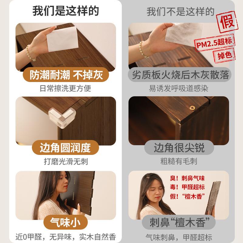 【折扣价】实木书架落地矮柜子储物柜客厅家用格子柜组合收纳置物