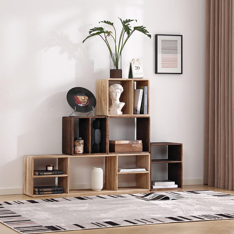 【折扣价】纯实木儿童格子柜置物架自由组合书架子落地展示架客厅