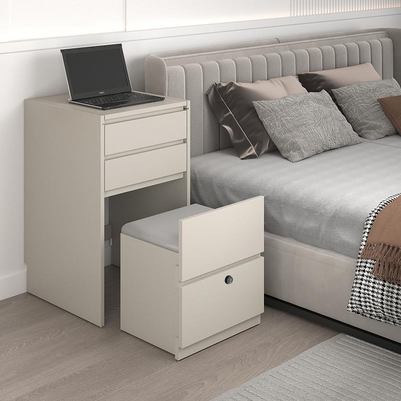 W8艺巢实木翻盖卧室家用斗柜梳妆台一体现代小型化妆台化妆桌床头