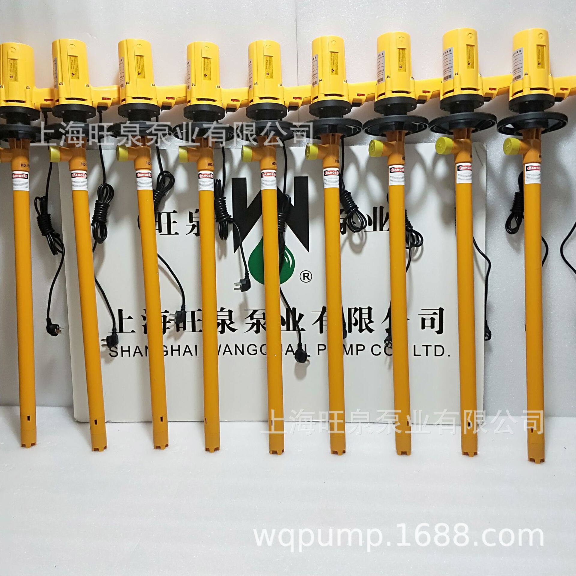 上海旺泉SB-880W+HD-PVDF-1200耐腐蚀油桶泵、耐腐二氟电动抽液泵