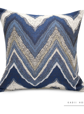 蓝色抱枕轻奢ns风靠枕沙发客厅样板房现靠垫方形腰枕