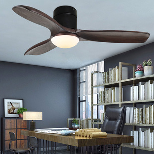 吸顶复古木餐厅客厅带灯电风扇吊灯简约变频家用