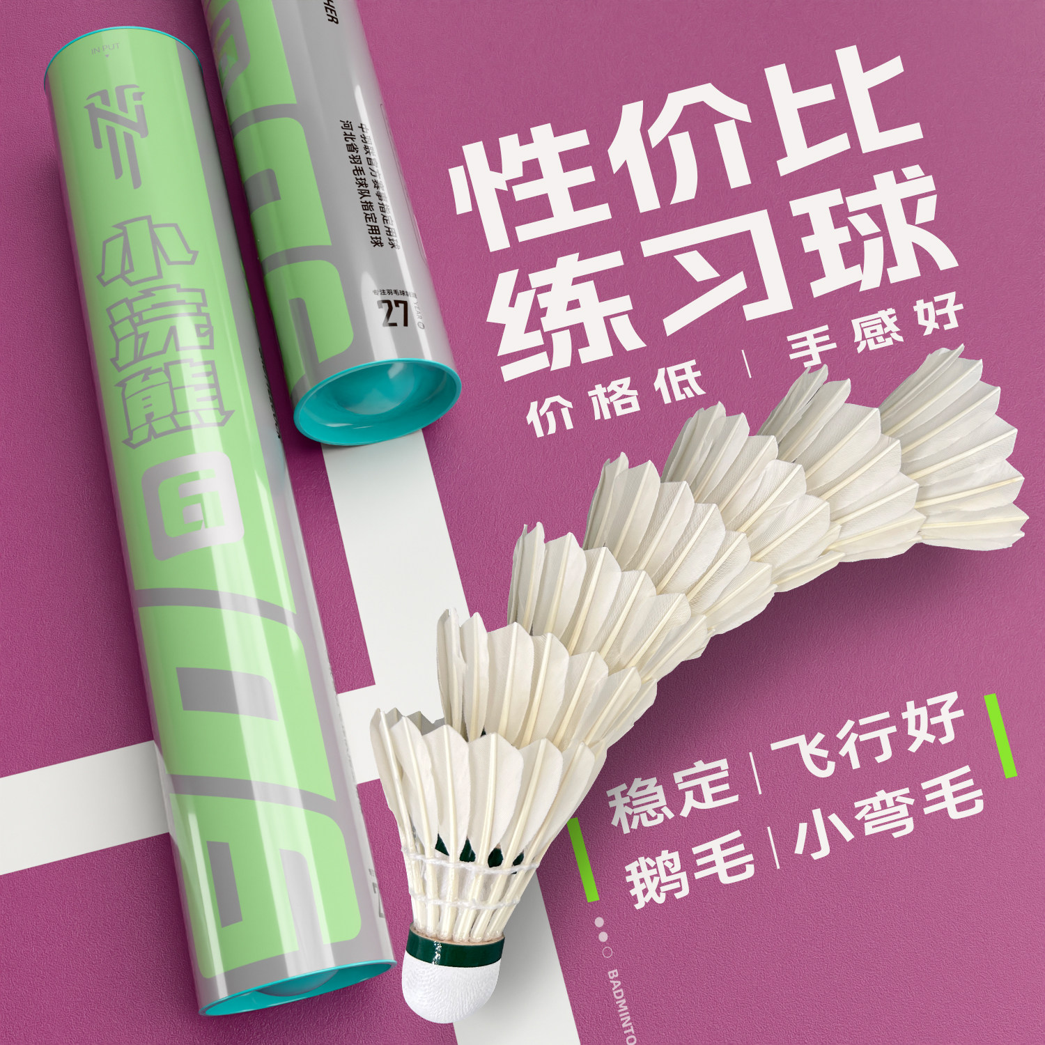 南极风小浣熊耐打训练羽毛球