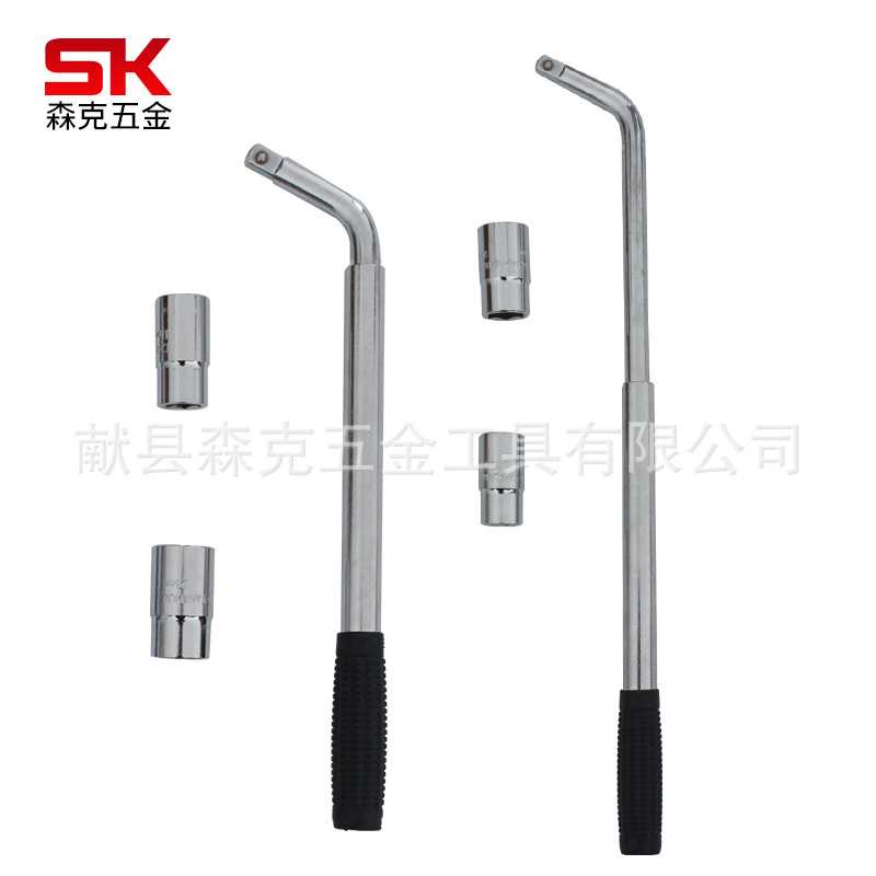 供应伸缩套筒扳手汽车轮胎扳手镀铬L型铬钒钢五金工具