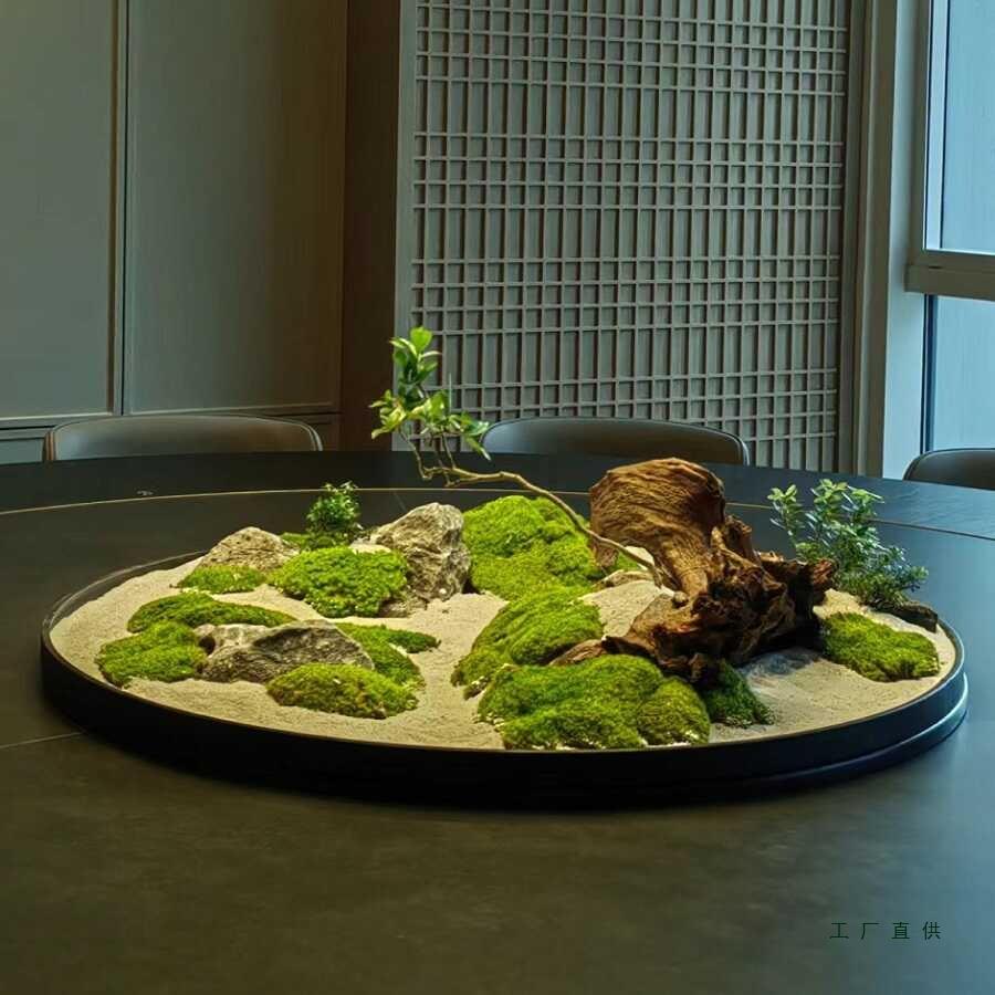 【折扣价】餐桌中间摆花桌摆大圆桌转盘枯景摆件酒店餐厅微缩景观