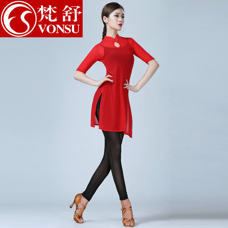 梵舒2022夏季新款拉丁舞服装成人女舞蹈练习练功服旗袍领上衣上装在类目 运动/瑜伽/健身/球迷用品, 舞蹈/健美操/体操, 拉丁舞, 拉丁舞上装中 - 来自Buy2taobao.com提供专业的淘宝代购服务