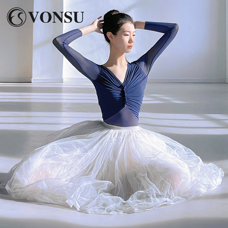 梵舒芭蕾舞练功服艺考网纱体操服