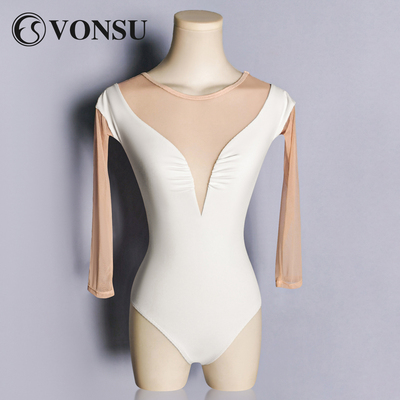 梵舒芭蕾舞练功服女长袖网纱体服