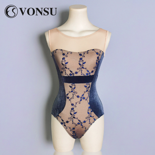 VONSU芭蕾舞练功服舞蹈体服艺考形体网纱刺绣芭蕾体服练功B67672