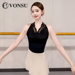 【洛桑同款体服】梵舒芭蕾体服蕾丝舞蹈形体练功服艺考黑色体操服