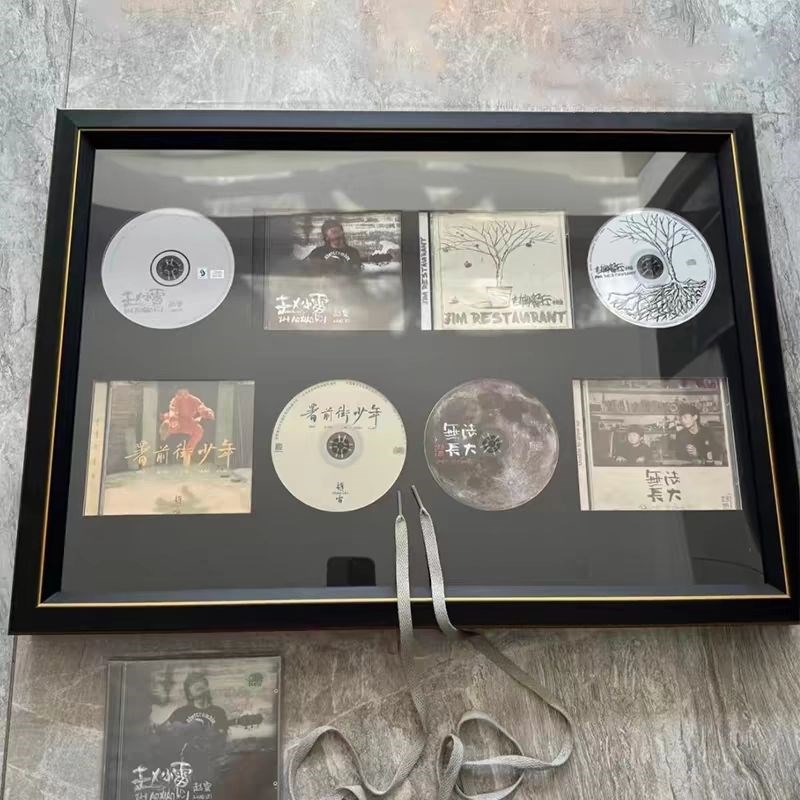 cd展示架CD光碟盒明星签名碟专辑展示框架摆台挂墙标本框中空立体