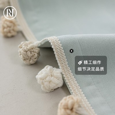 南织 羊绒触感!现代简约清新软糯雪尼尔卧室高遮光窗帘 云裳