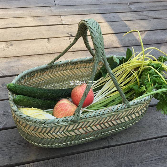 【折扣价】竹编竹篮手提买菜篮子手工竹筐水果篮鸡蛋篮厨房收纳筐