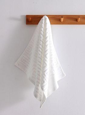 【折扣价】2025新品全棉纯棉回纹浴巾90x180cm成人纯棉长绒棉白色