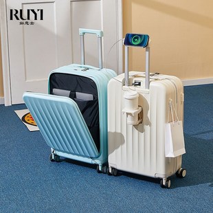 前置开口行李箱女学生拉杆箱多功能20寸登机皮箱子26充电旅行箱男