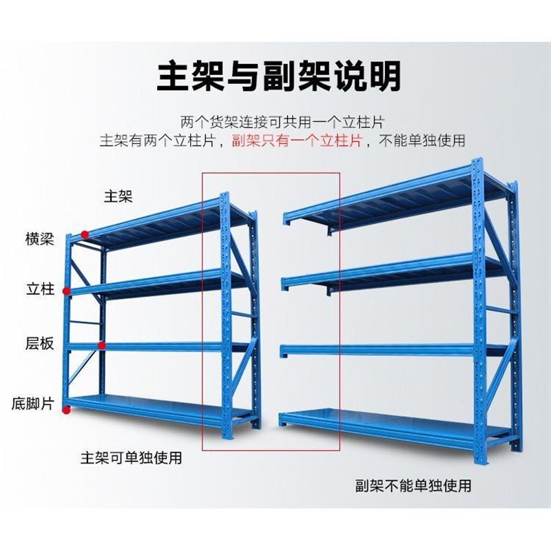 热销工厂仓库仓储货架轻型中型库房货架多层置物架家用储物铁架子