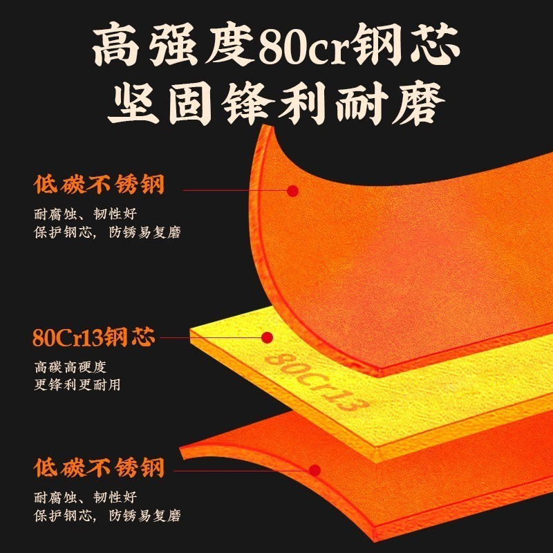 十八子菜刀官方正品80cr复合钢家用女士专用切片刀锋利切肉菜刀具