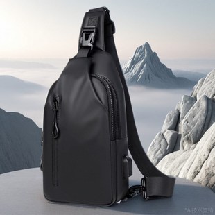 男士斜挎包男款胸包潮流单肩包户外运动背包高档商务男包休闲包