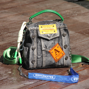 牛仔布女包 方块包 小包休闲手提斜挎双肩多用包 韩版新款
