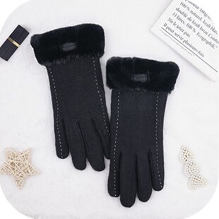 可爱羊毛手套厂家冬季女款触屏骑行羊绒加厚保暖开车分指手套