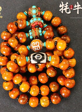 藏式配饰牦牛骨手串三眼天珠男女款手錬藏族饰品礼物民族风多款