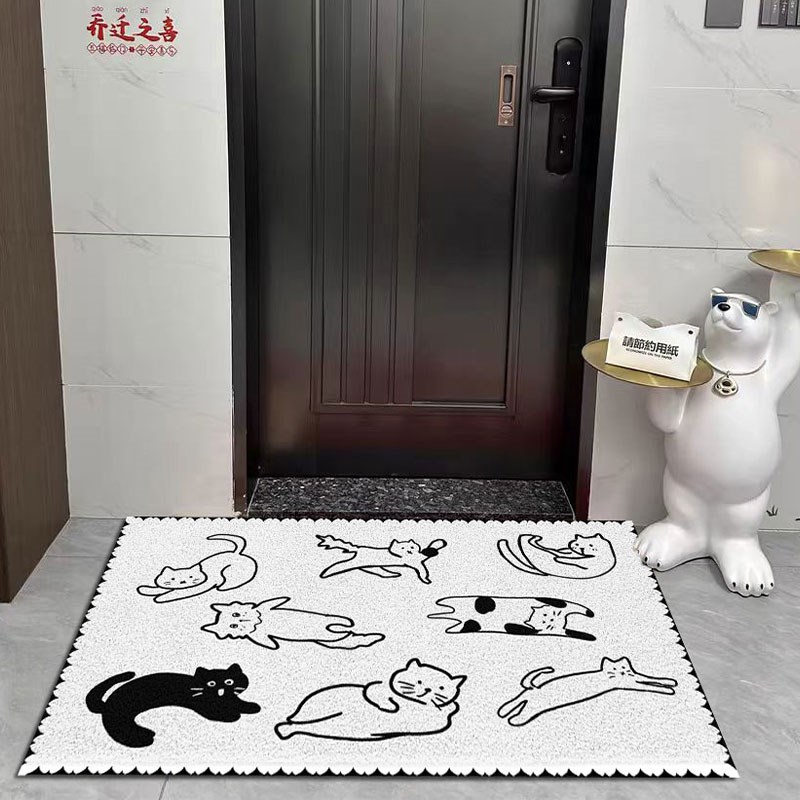 艺术猫丝圈地垫入户门垫子进门防滑玄关脚垫除尘地板垫耐脏可裁剪