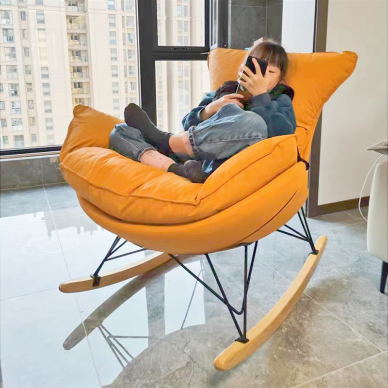 人类狗窝懒人沙发摇摇椅可躺可睡阳台网红单人客厅月亮椅海葵椅子