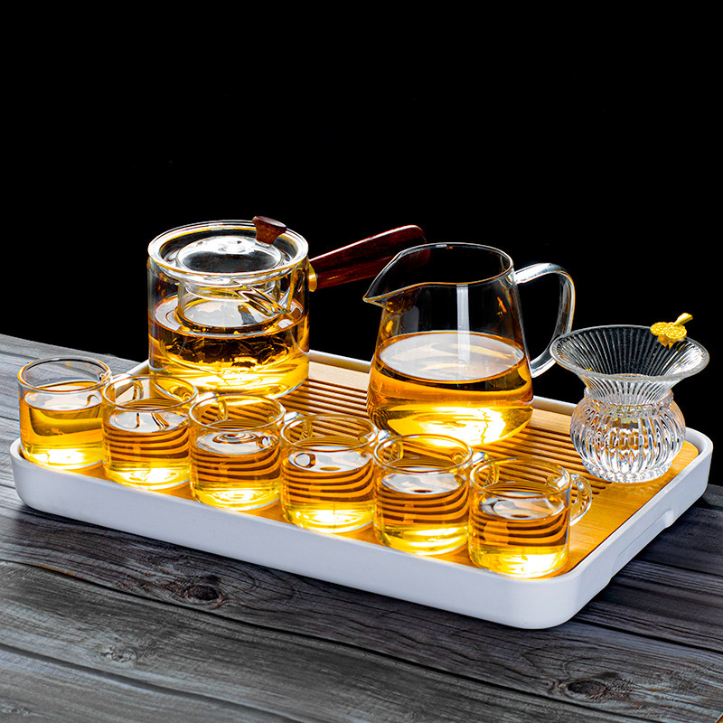 家用透明玻璃茶具套装功夫茶中式耐高温煮红茶盘泡茶盖碗茶杯茶壶,餐饮具,功夫茶具,淘宝优惠券,粉丝福利购,淘宝优惠卷
