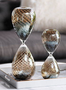 收获小屋轻奢玻璃复古沙漏计时摆件家居茶几电视柜桌面摆设装饰品