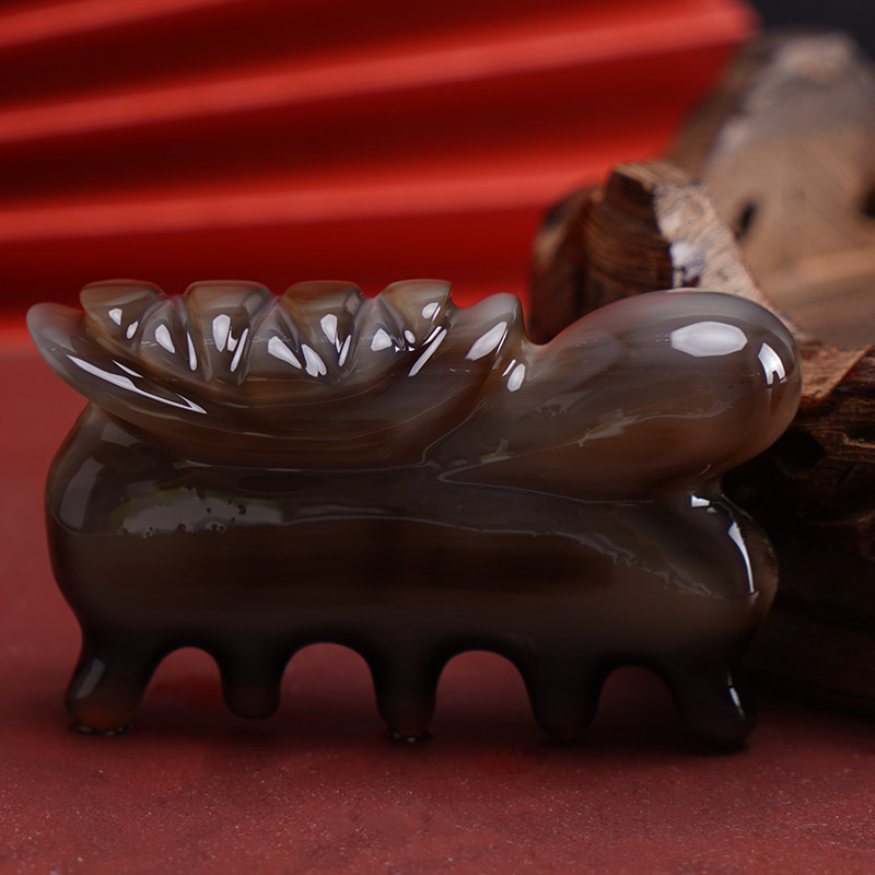 花靓子白水牛角经络头皮男女天然宽齿按摩梳子牛角梳子宽齿送礼