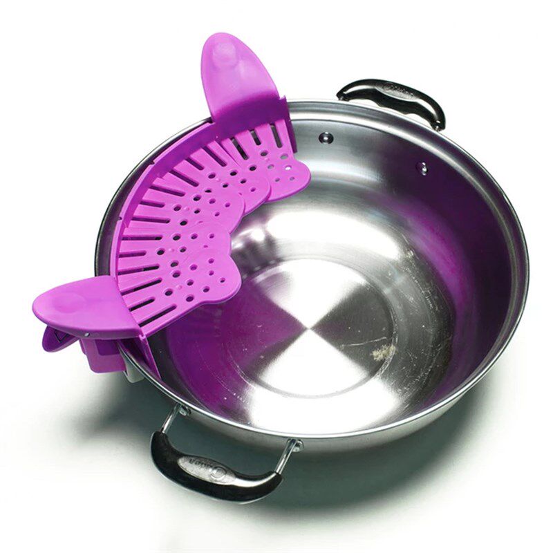 家用器房沥缩沥水厨折叠伸水器硅胶锅边沥水挡面条过滤器