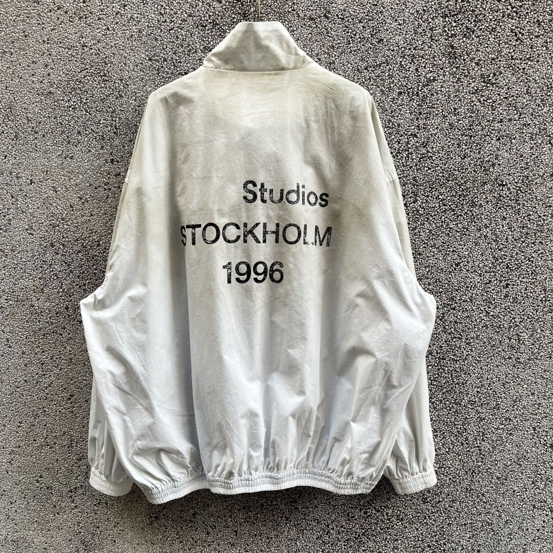 美式高街ACC STUDIOS脏脏做旧1996字母男女宽松蝙蝠立领夹克外套
