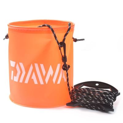 钓鱼打水桶简易小号圆形可折叠带加长绳子装水盛桶装备