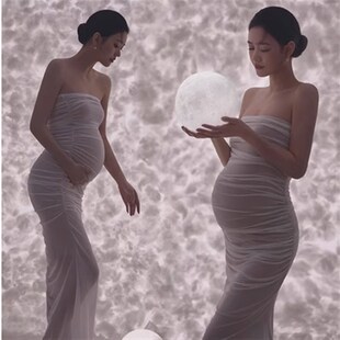 影楼服饰新款孕妇照服装时尚抹胸修身连衣裙礼服孕妈大肚摄影衣服