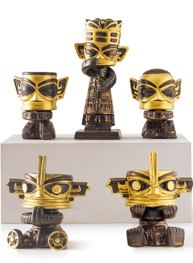 国风堆文创青铜摆件家居客厅茶室桌面博古架古风历史装饰