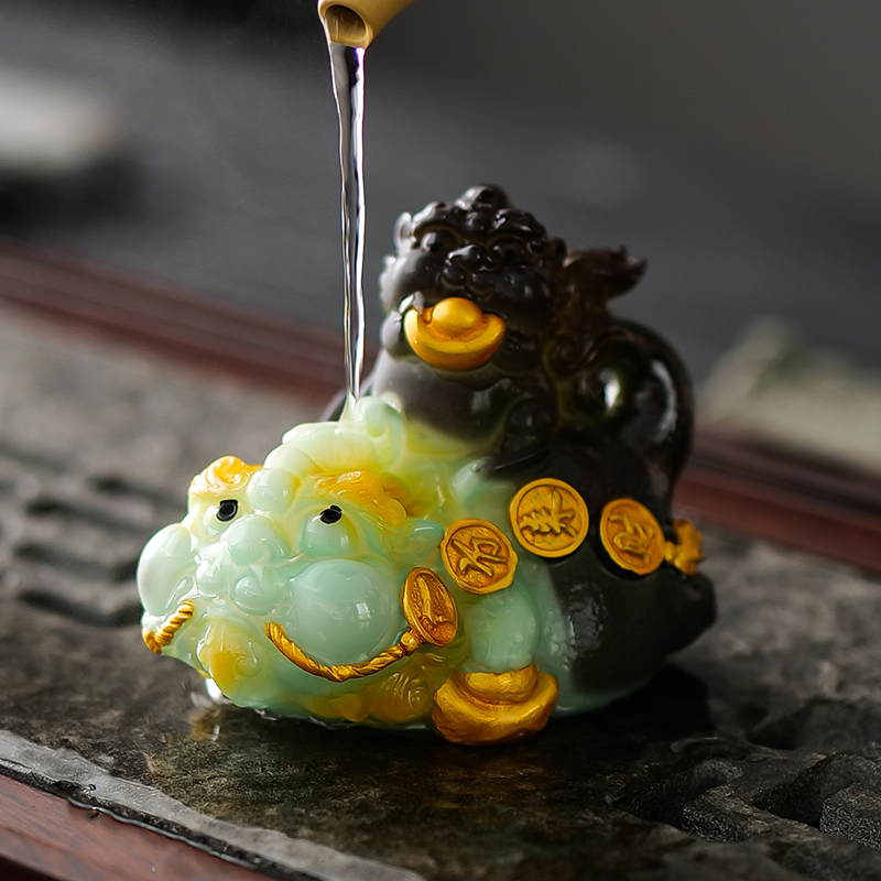 变色茶宠物招财貔貅茶台桌面摆件茶从萌宠茶玩可养功夫茶具饰品