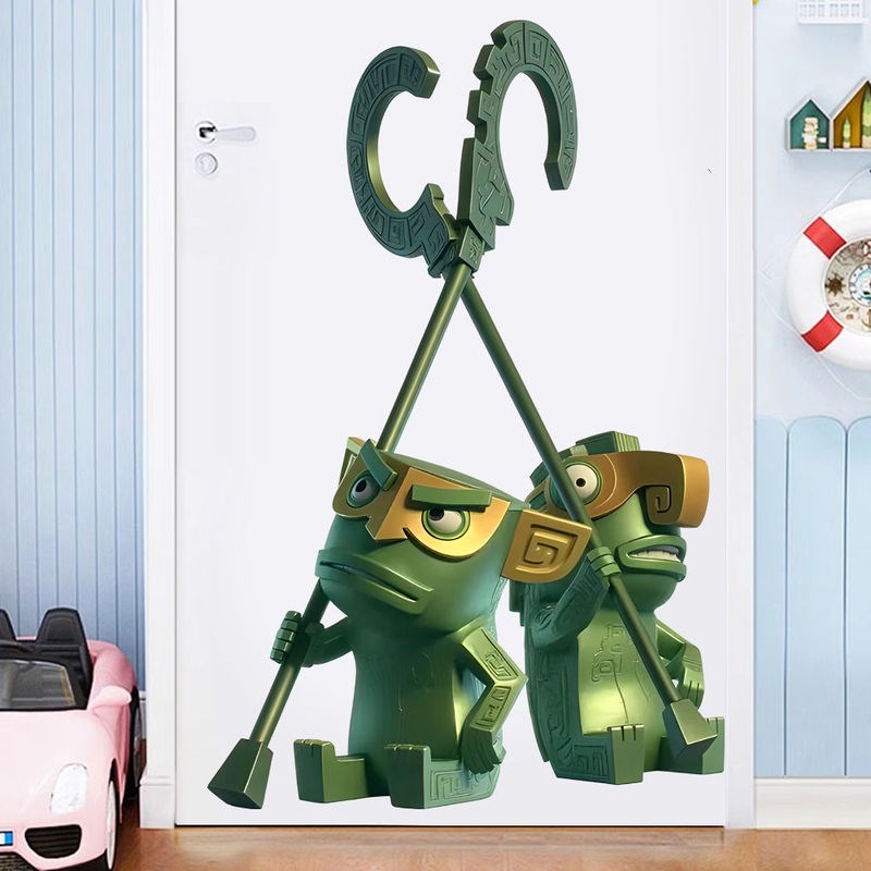 结界兽门贴哪吒魔童闹海守护卡通自粘贴画宿舍卧室背景墙装饰贴纸
