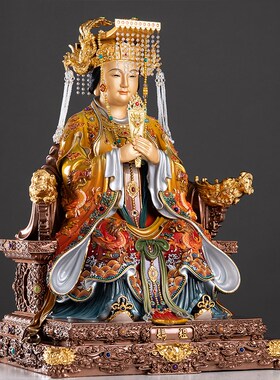 琉晶彩贴金妈祖神像天上圣母林默天后娘娘湄洲岛海神娘娘佛像摆件