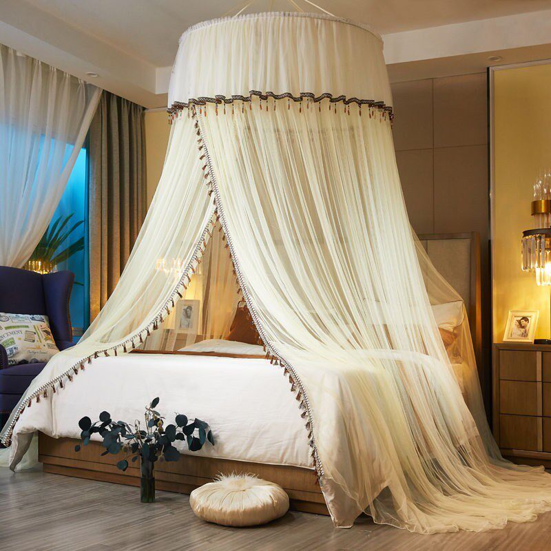 2024新款圆顶公主风落地蚊帐吸盘吊顶床幔儿童卧室上下床 免安装