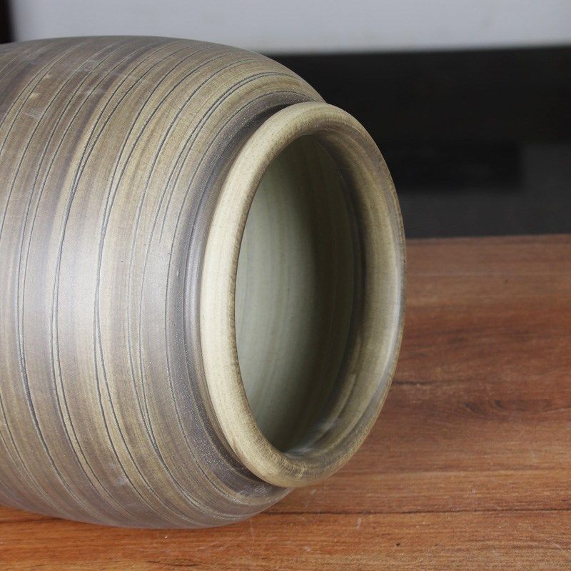 新中式陶瓷花瓶摆件玄关客厅桌面干花插花艺术浅棕色简约大肚花器,家居饰品,花瓶,淘宝优惠券,粉丝福利购,淘宝优惠卷