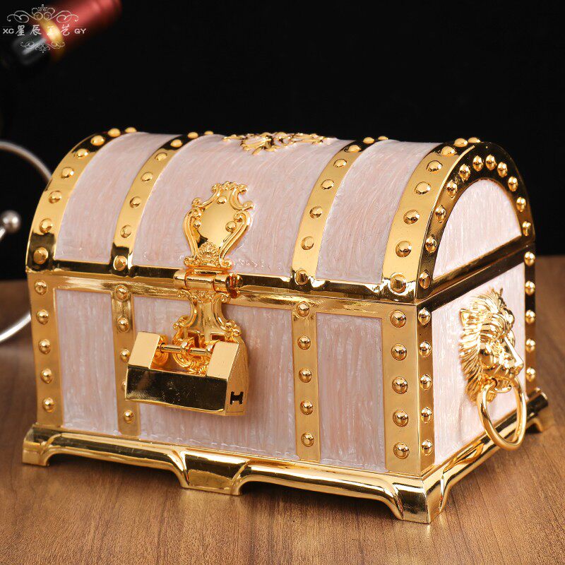 欧式时尚公主带锁现简约首饰收纳装盒摆件新娘 新婚礼物