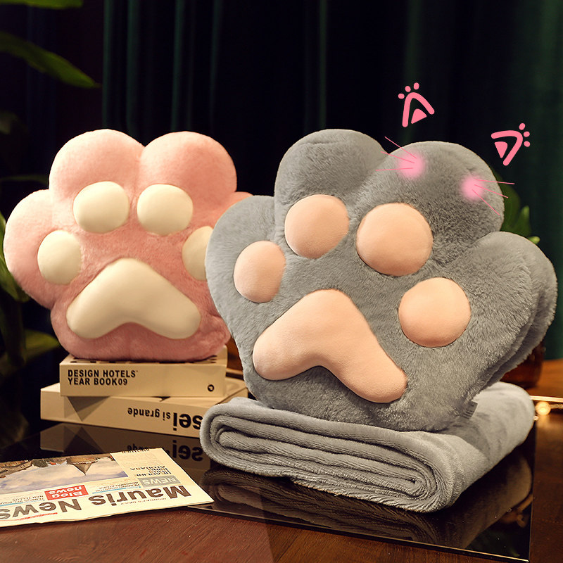 可爱暖手抱枕被子两用女生款睡觉汽车二合一午睡毯子厚冬季