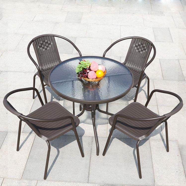 户外休闲桌椅室外露台露天简约花园庭院藤椅组合铁艺餐桌椅五件套,居家布艺,入户地垫,淘宝优惠券,粉丝福利购,淘宝优惠卷