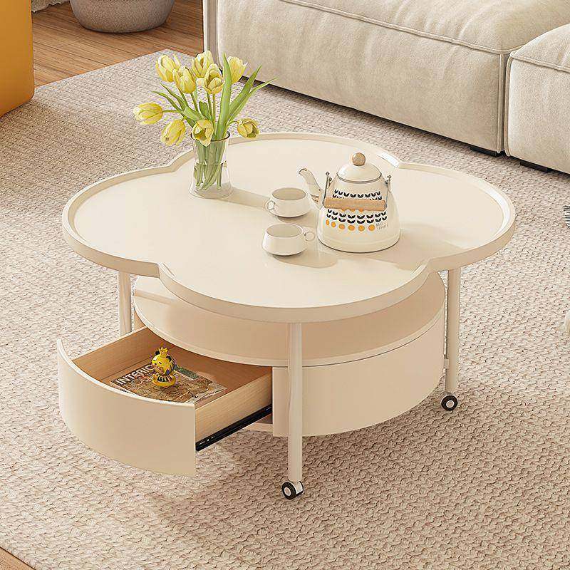 奶油风茶几小户型客厅家用网红创意2025新款带轮可移动阳台茶几桌,居家布艺,入户地垫,淘宝优惠券,粉丝福利购,淘宝优惠卷